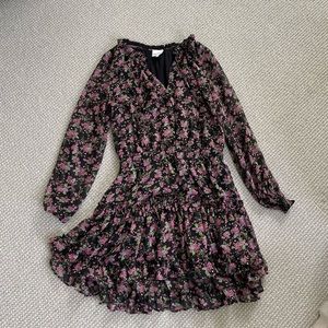 Black Floral Long Sleeve Sky to Moon Dress